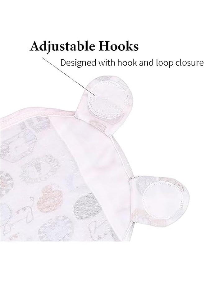 3Pcs Delicate Knitted Baby Swaddle Set with Cute Hat for 0-3 Months, Ultra-Soft, Comfortable, and Lightweight Cotton Infant Swaddle Wrap (Alpaca & Dinosaur & Animal world)