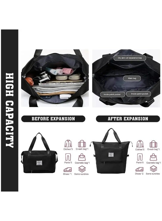 شنطة سفر دفل هانغماي مقاومة للماء، سعة كبيرة - أسود - Image 2