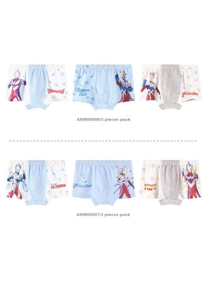 Ultraman Children's Underwear, Boys' Cotton Boxer Briefs, Spring And Autumn Shorts, Winter Boxer Shorts, Ahm90007, Three-pack, 150cm - Image 5