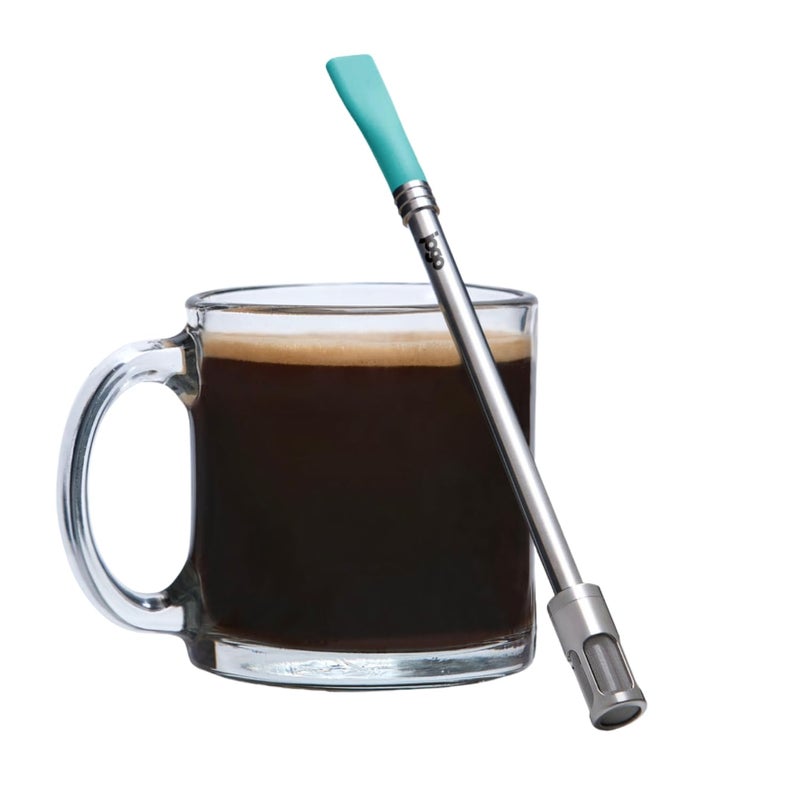 JoGo - The Original Coffee and Tea Brewing Straw - Portable Coffee Maker - Stainless Steel Single Serve Strainer - Filter Function for Hot & Cold Brew - Yerba Mate Straw for Loose Leaf Teas & Coffee - Image 1