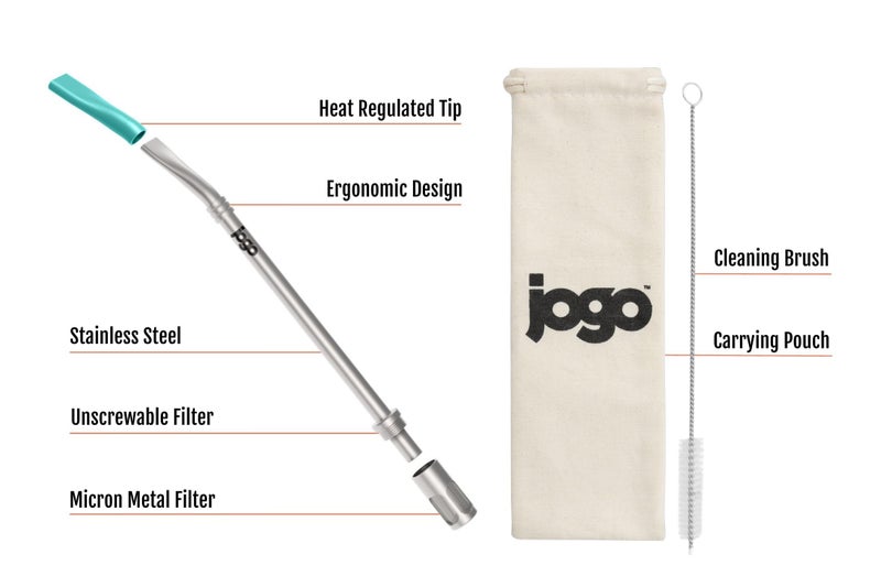 JoGo - The Original Coffee and Tea Brewing Straw - Portable Coffee Maker - Stainless Steel Single Serve Strainer - Filter Function for Hot & Cold Brew - Yerba Mate Straw for Loose Leaf Teas & Coffee - Image 4
