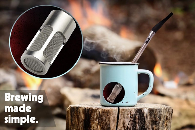 JoGo - The Original Coffee and Tea Brewing Straw - Portable Coffee Maker - Stainless Steel Single Serve Strainer - Filter Function for Hot & Cold Brew - Yerba Mate Straw for Loose Leaf Teas & Coffee - Image 2