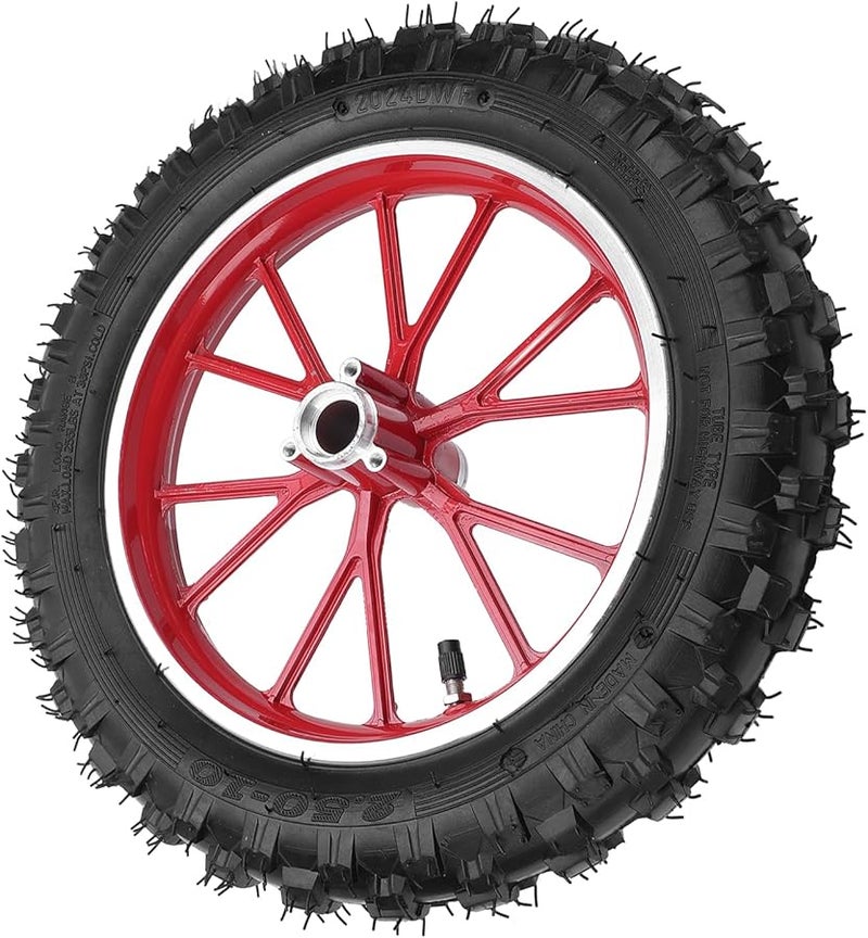 Red Front Wheel Hub Tire 2 5 10 High Toughness Rubber Metal Structure For Mini Dirt Bikes Off Road Motorcycles - Image 2