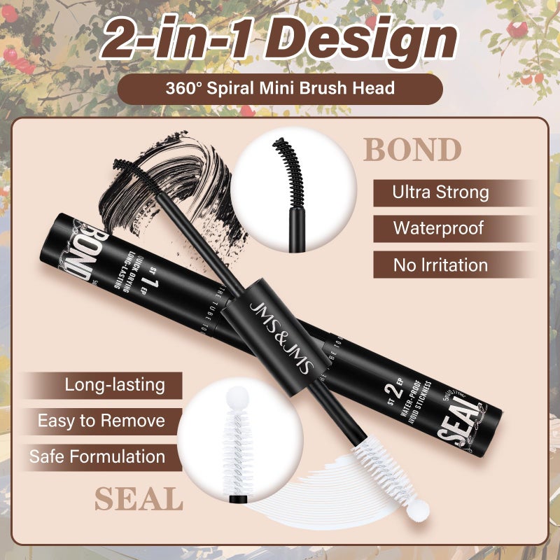 JMS&JMS Fairy Lash Clusters Kit Natural Cluster Lashes Invisible Band Manga Lashes with Lash Bond and Seal Eyelash Applictor Lash Remover Lash Extension Kit for Beginner (Fairy-8-18mix) - Image 5