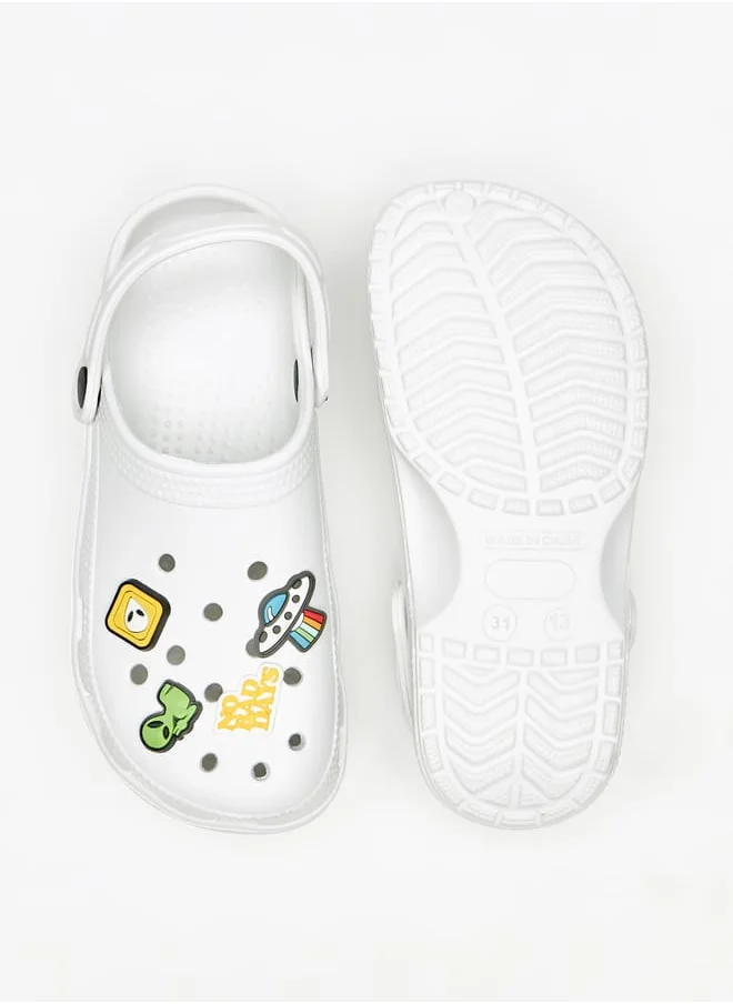 Aqua Boys Alien Applique Clogs with Backstrap