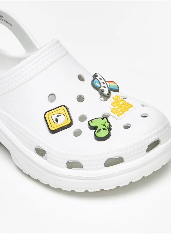 Aqua Boys Alien Applique Clogs with Backstrap