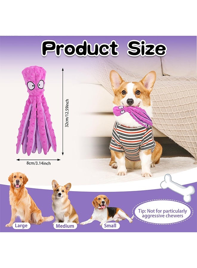 لعبة تفاعلية للكلاب تصدر صوت صرير، لعبة مضغ على شكل أخطبوط بدون حشو، مصنوعة من ورق مجعد، مناسبة للكلاب المتوسطة والكبيرة، لون بنفسجي - Image 2