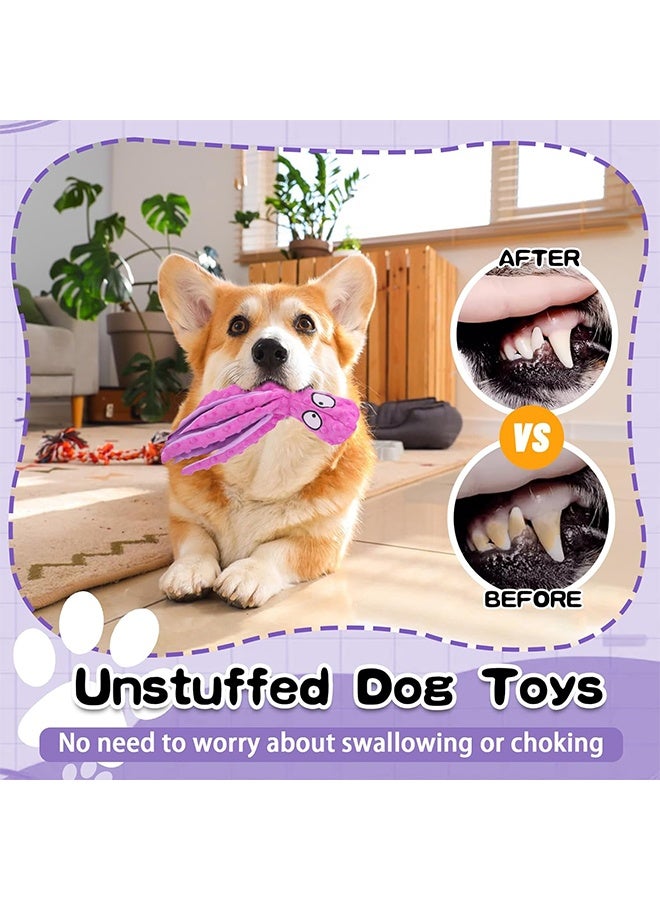 لعبة تفاعلية للكلاب تصدر صوت صرير، لعبة مضغ على شكل أخطبوط بدون حشو، مصنوعة من ورق مجعد، مناسبة للكلاب المتوسطة والكبيرة، لون بنفسجي - Image 5
