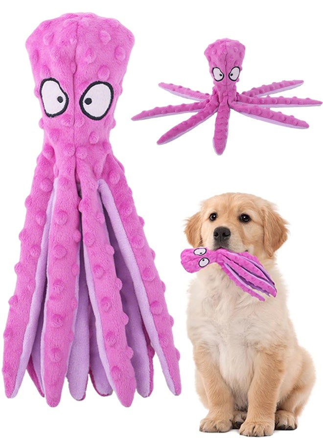 لعبة تفاعلية للكلاب تصدر صوت صرير، لعبة مضغ على شكل أخطبوط بدون حشو، مصنوعة من ورق مجعد، مناسبة للكلاب المتوسطة والكبيرة، لون بنفسجي - Image 1