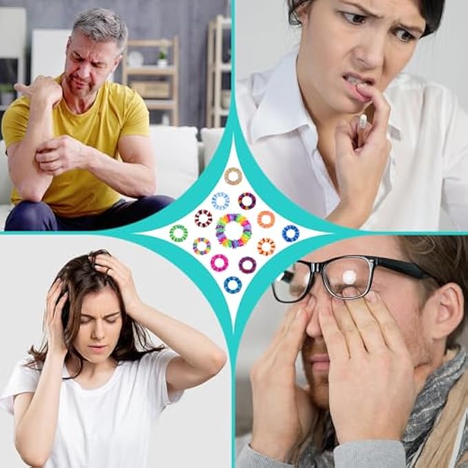 HI-BOOM 12 حزمة ألعاب فidget لالتقاط الجلد - ألعاب فidget لثعلبة الشعر - ألعاب مرنة لالتقاط الشعر وسحب الشعر - لعبة قلق لتخفيف القلق والعلاج لثعلبة الشعر - Image 5