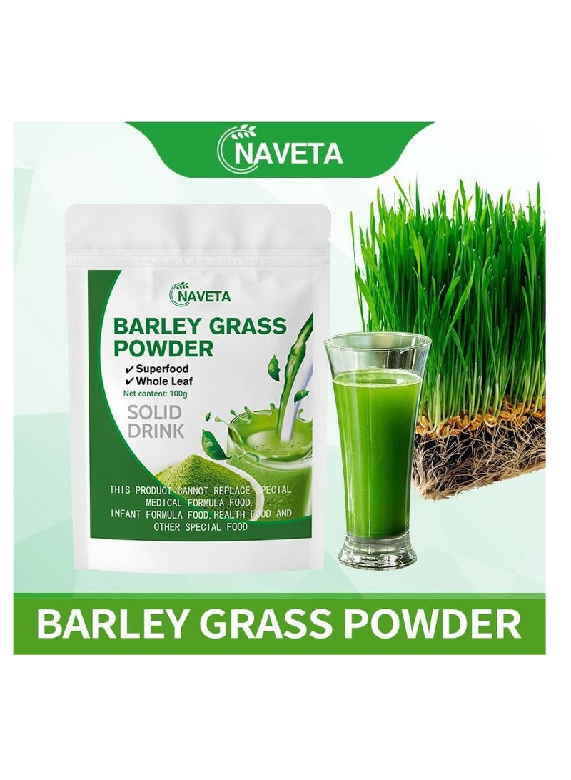 NAVETA 100g Barley grass powder Barley grass green juice powder organic barley grass ，Weight loss tea provides energy and diet control  - Image 1