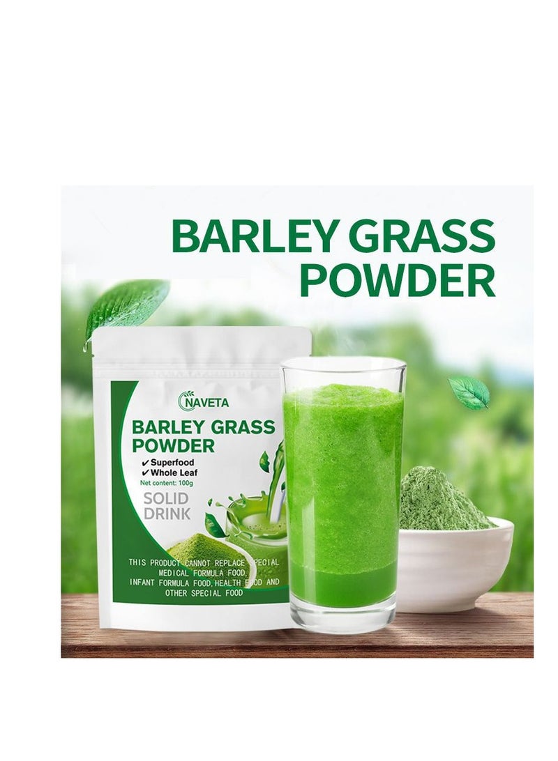 NAVETA 100g Barley grass powder Barley grass green juice powder organic barley grass ，Weight loss tea provides energy and diet control  - Image 2