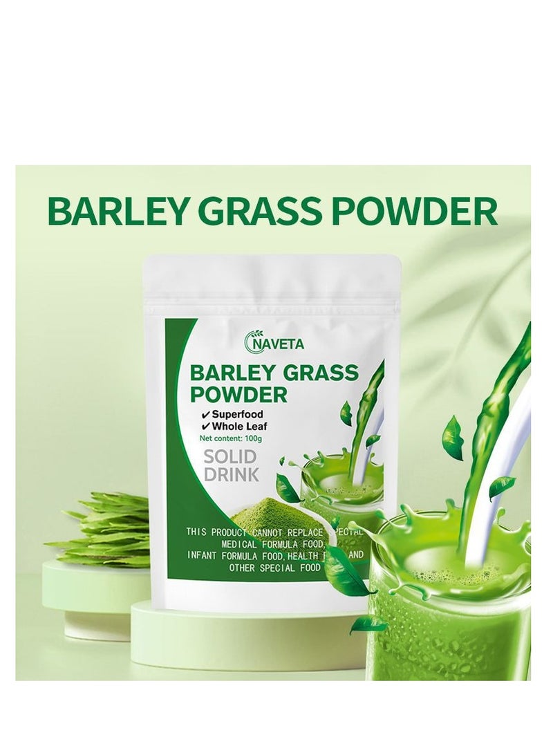 NAVETA 100g Barley grass powder Barley grass green juice powder organic barley grass ，Weight loss tea provides energy and diet control  - Image 3
