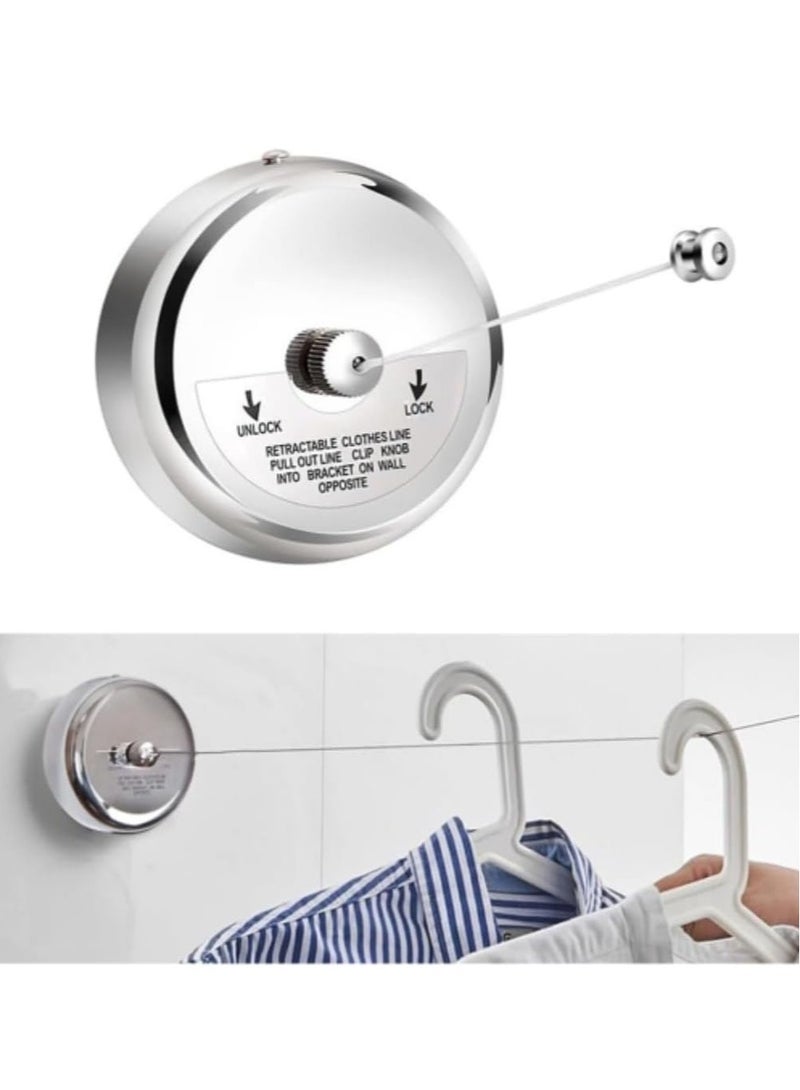 حبل غسيل قابل للسحب، مجفف ملابس أنيق من الستانلس ستيل مع حبل متين قابل للتعديل، حل تجفيف فعال وسهل التركيب للحمامات، الفنادق، والشرفات. - Image 1