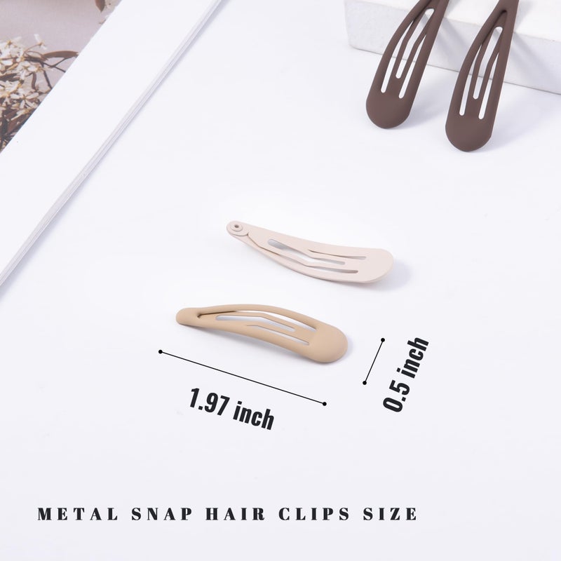 Cptots Small Hair Barrettes For Women No Slip Metal Snap Clips For Thin And Fine Hair,Matte Black Brown,20 PCS,1.97 x 0.5 Inch. - Image 2