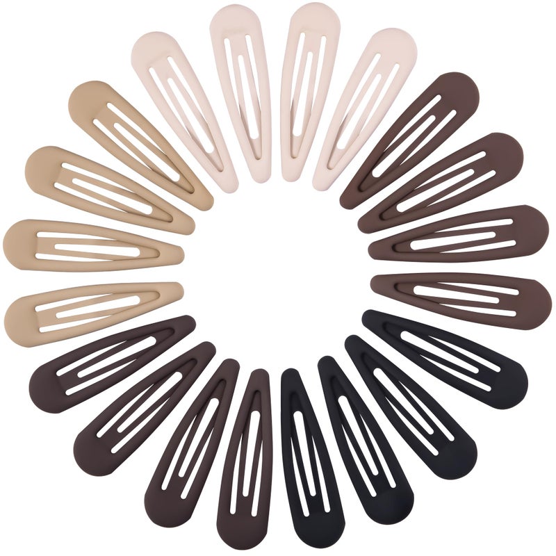 Cptots Small Hair Barrettes For Women No Slip Metal Snap Clips For Thin And Fine Hair,Matte Black Brown,20 PCS,1.97 x 0.5 Inch. - Image 1