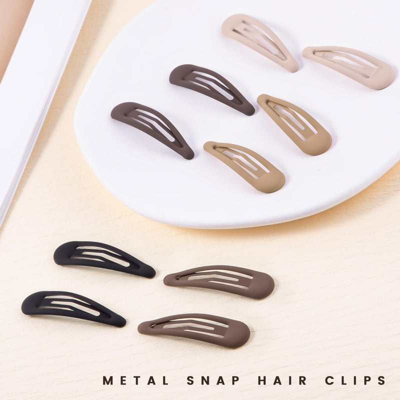 Cptots Small Hair Barrettes For Women No Slip Metal Snap Clips For Thin And Fine Hair,Matte Black Brown,20 PCS,1.97 x 0.5 Inch. - Image 3