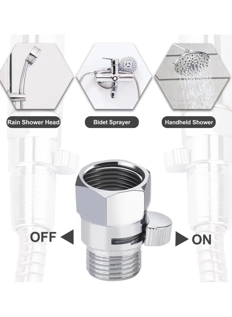 SYOSI Shower Flow Control Valve Shower Head Shut Off Valve with Handle Lever, Shower Volume Control Valve, Brass Water Flow Control Valve with G1/2 Universal Size for Shower Arm and Hose - Image 3