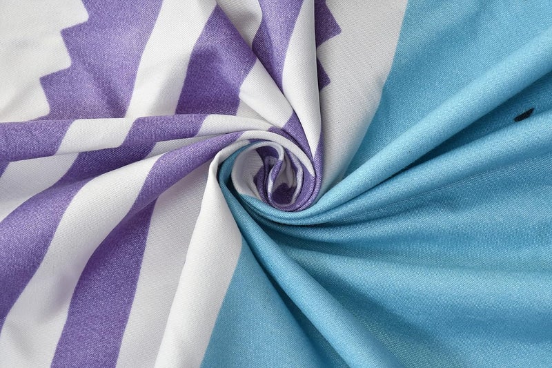 KAWI Single Bedsheet Elastic Fitted Geometric 72X48X6 Inches Glace Cotton with 1 Pillow Cover (72"X 48"Xup to 8 Inche Mattress) Firozi Colour, 200 TC, Small_Single - Image 3
