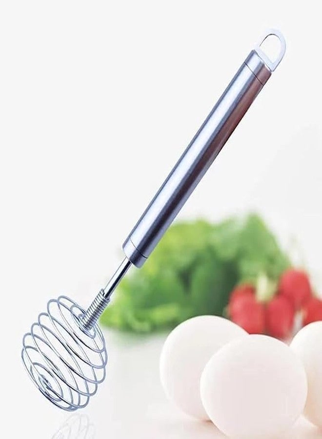 VISMII Handheld Steel Wire Egg Whisk Egg Beater, Manual Egg Beater Stainless Steel Hand Egg Mixer Eggbeater Blender Stirring Beater Cream Frother Whisk Blender (Pack of 1) - Image 1