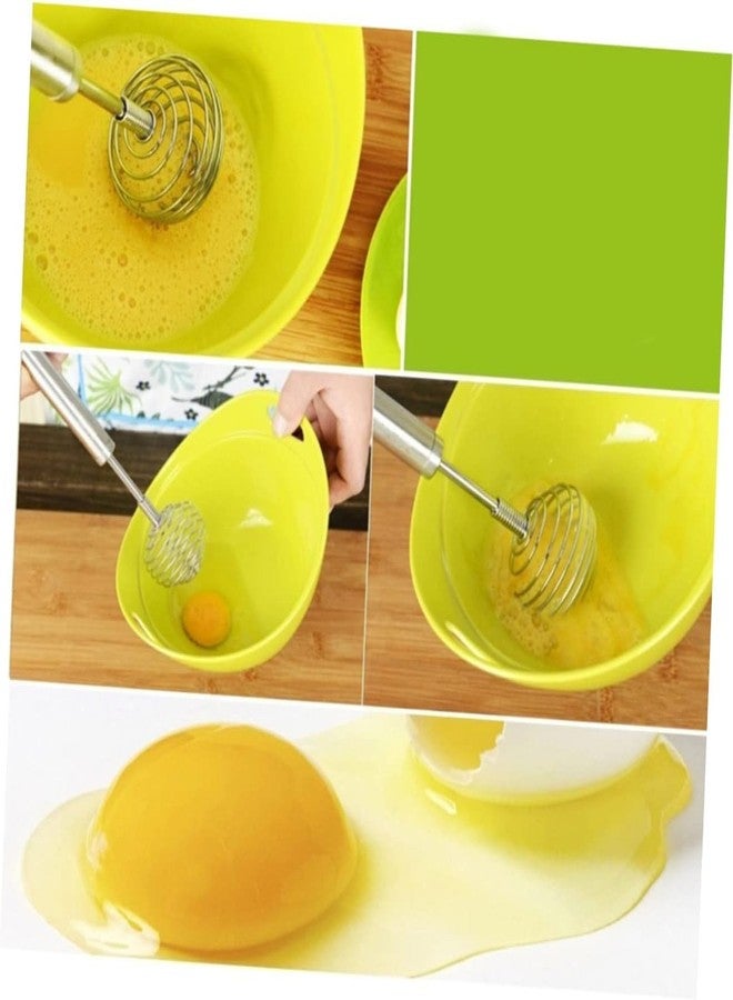 VISMII Handheld Steel Wire Egg Whisk Egg Beater, Manual Egg Beater Stainless Steel Hand Egg Mixer Eggbeater Blender Stirring Beater Cream Frother Whisk Blender (Pack of 1) - Image 2