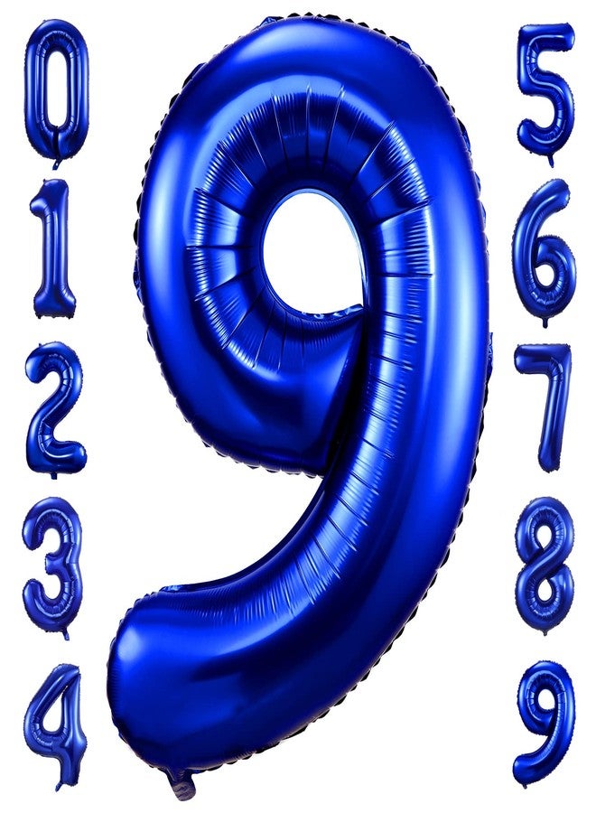 BBPOOL Navy Blue Number 9 Balloons,40 Inch Dark Blue 9 Birthday Balloon Large Foil Mylar Number Digital Balloons for Birthday Party Graduation Baby Shower Anniversary Decorations - Image 1
