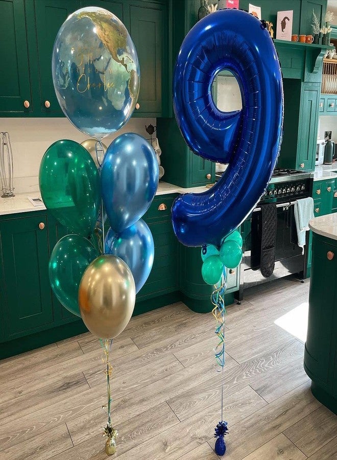 BBPOOL Navy Blue Number 9 Balloons,40 Inch Dark Blue 9 Birthday Balloon Large Foil Mylar Number Digital Balloons for Birthday Party Graduation Baby Shower Anniversary Decorations - Image 2