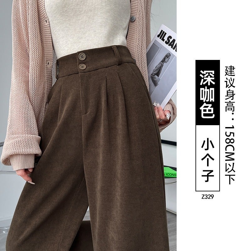 Black Straight-Leg Trousers for Women 2026 New Arrival High-Waist Flowy Wide-Leg Pants
