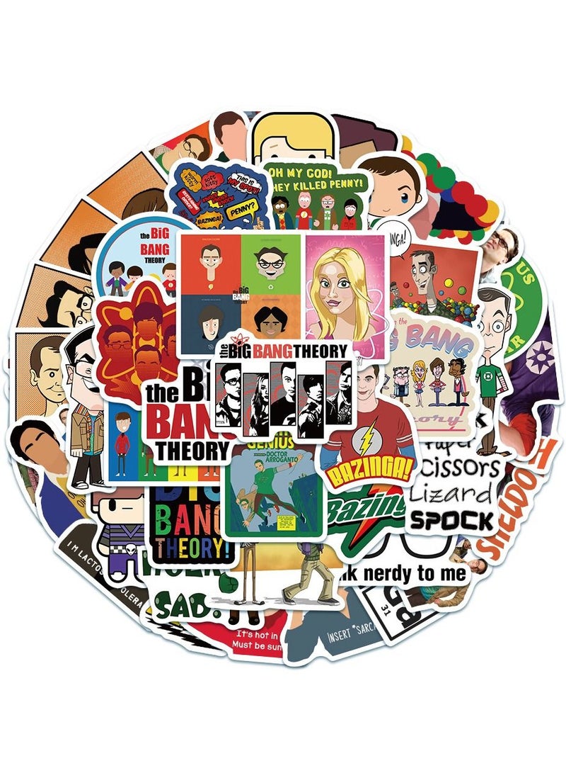 general 50-Piece The Big Bang Theory Cute Vinyl Waterproof Sticker