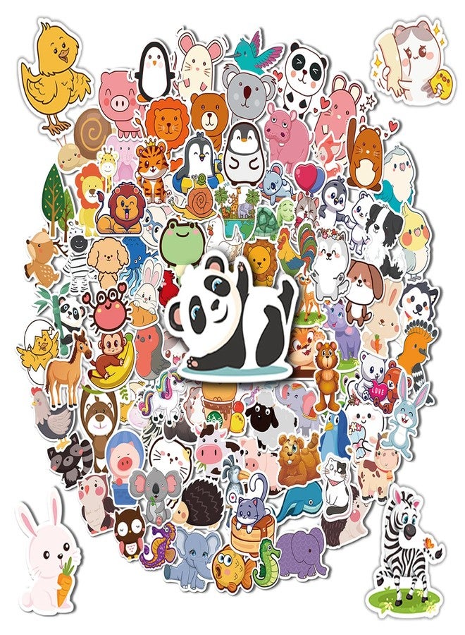 Reaeon Stickers for Kids, 100 pcs Water Bottle Stickers for Kids, Cute Animal Vinyl Waterproof Stickers for Laptop Computer, Kawaii Stickers for Boys Girls Teachers Classroom Prizes for Students - Image 1