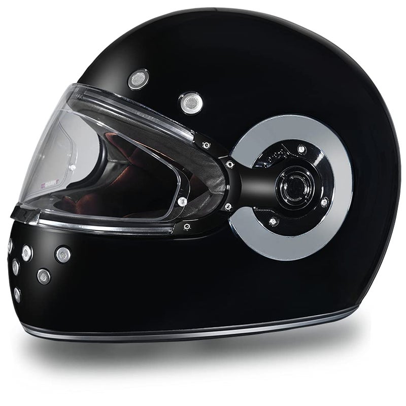 Daytona Helmets Retro Full Face Motorcycle Helmet DOT Approved Vintage Helmet for Motorcycles Cruisers Scooters Mopeds Retro Motorcycle Helmets for Men Women and Youth