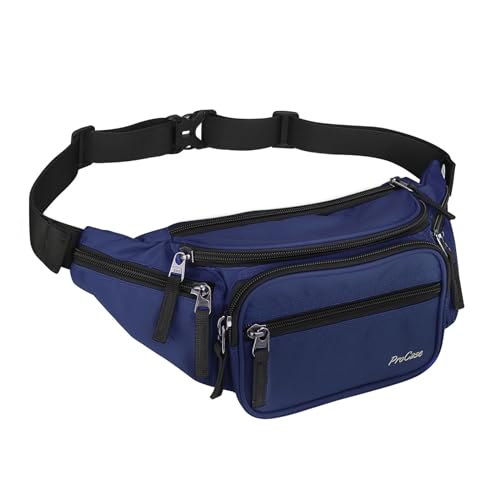 ProCase Fanny Pack Waist Packs for Men Women, Waist Bag Hip Pack for Travel Hiking Running Outdoor Sports -Navy, Medium - Image 1