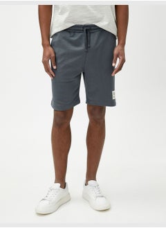 KOTON Drawstring Shorts Tag Printed Pocket Detailed  - Image 3