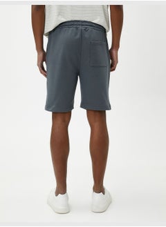 KOTON Drawstring Shorts Tag Printed Pocket Detailed  - Image 4