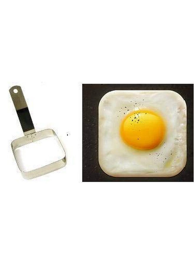 Dynore Stainless Steel Set of 2- Round and Sqaure Egg/Pancake Ring with Handle - Image 2