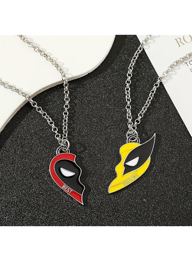 erorex 8Pcs Superhero Matching Necklace Bracelets Earrings Keychains Set For Couples And Friends Friendship Jewelry Set With Heart Charms And Accessories For Men Women Gift For Special Occasions - Image 2