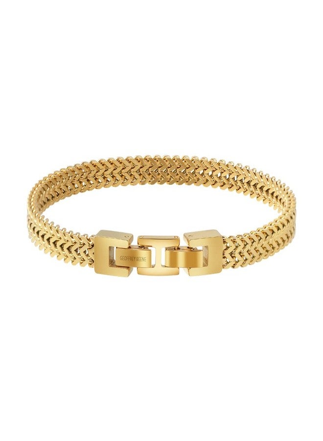 Geoffrey Beene Men's Stainless Steel Double Franco Chain Bracelet with Extension - Image 2