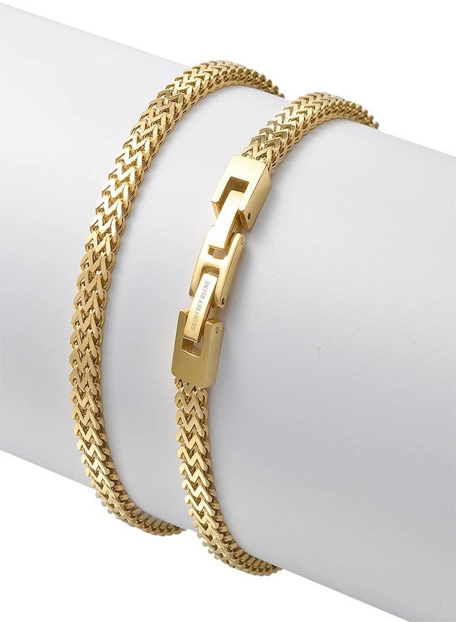 Geoffrey Beene Men's Stainless Steel Double Franco Chain Bracelet with Extension - Image 4