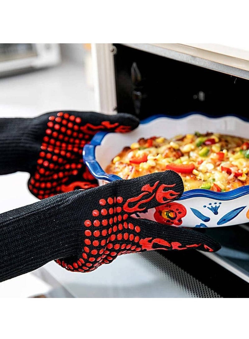 BBQ Gloves,1472℉(800℃) Extreme Heat Resistant Grill Gloves,14 inch Ultra-Long Wrist Cooking Gloves for Barbecue,Cooking  - Image 2