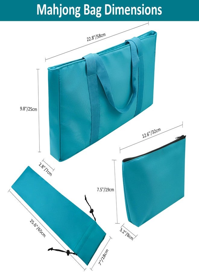 GUSTARIA American Mahjong Game Set, 166 Blue Tiles, Blue Bag and Accessories, 4 All-in-One Transparent Rack/Pushers, Mahjong Tile Set - Image 3