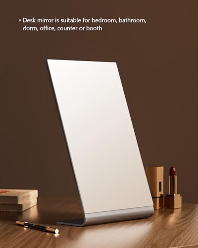 NEZZOE Frameless Makeup Mirror, 12" Length Aluminum Desk Mirror, Vanity Mirror for Counter, Bedroom, Bathroom, Dorm - Image 3