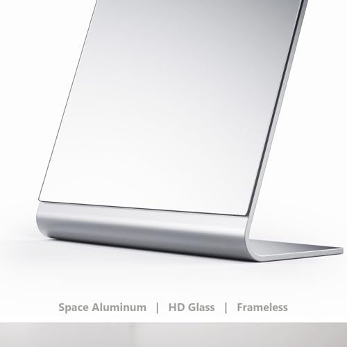 NEZZOE Frameless Makeup Mirror, 12" Length Aluminum Desk Mirror, Vanity Mirror for Counter, Bedroom, Bathroom, Dorm - Image 5