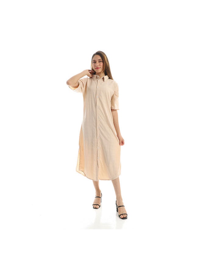 Andora - Casual Printed Collared Neck Blouse - Image 1