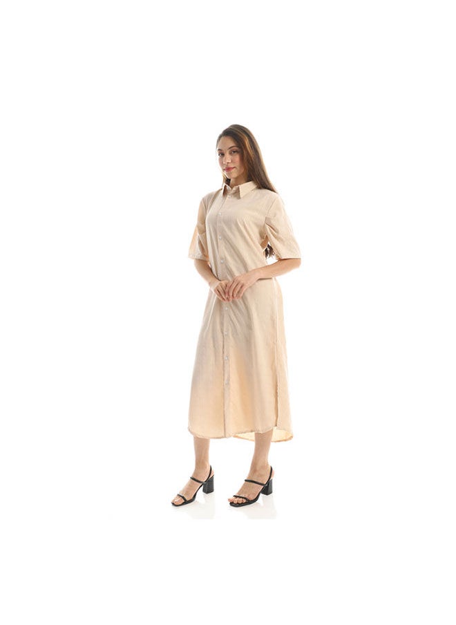 Andora - Casual Printed Collared Neck Blouse - Image 1