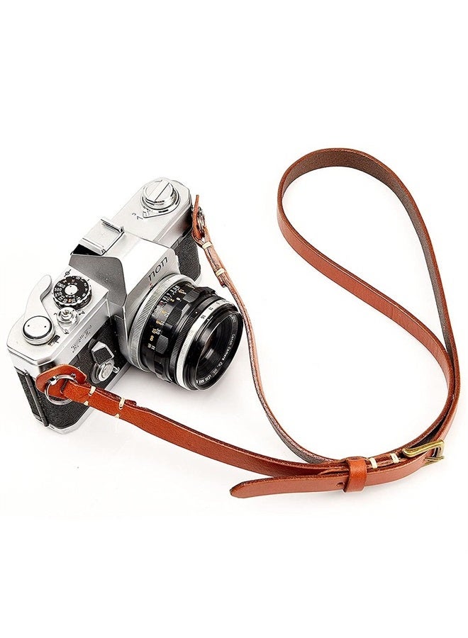 CANPIS CP006 Camera Shoulder Neck Strap Brown, Four Stage Buckled Adjustable Length compatible with Mirrorless Compact Cameras - Image 1
