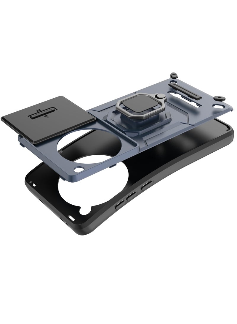 SYOSI حافظة لهاتف OnePlus 12 5G حماية عسكرية مع حماية العدسة حامل مغناطيسي للحافظة الهاتف طبقة مزدوجة حماية ثقيلة درع متين حماية كاملة 360° باللون الأزرق - Image 4