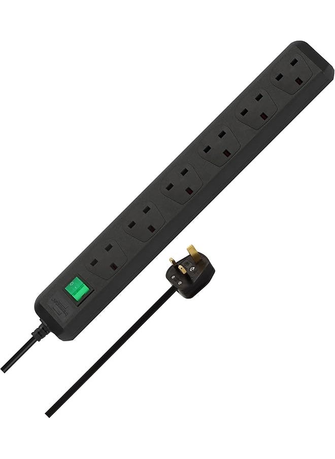 Brennenstuhl Brennenstuhl Eco-Line, 6-way extension lead with power switch and 1.5m cable, extremely energy-efficient, colour: black 