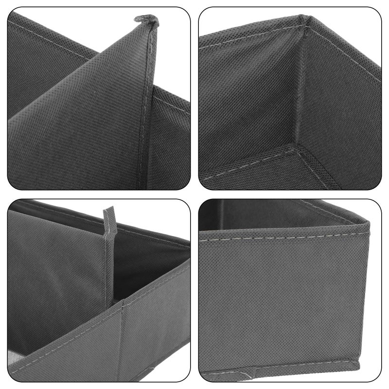 Underwear Storage Box Drawer Organizer Set 3pcs Wear Resistant Grey Non Woven Fabric - Image 4