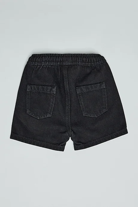 R&B Washed Denim Shorts with Drawstring Waist