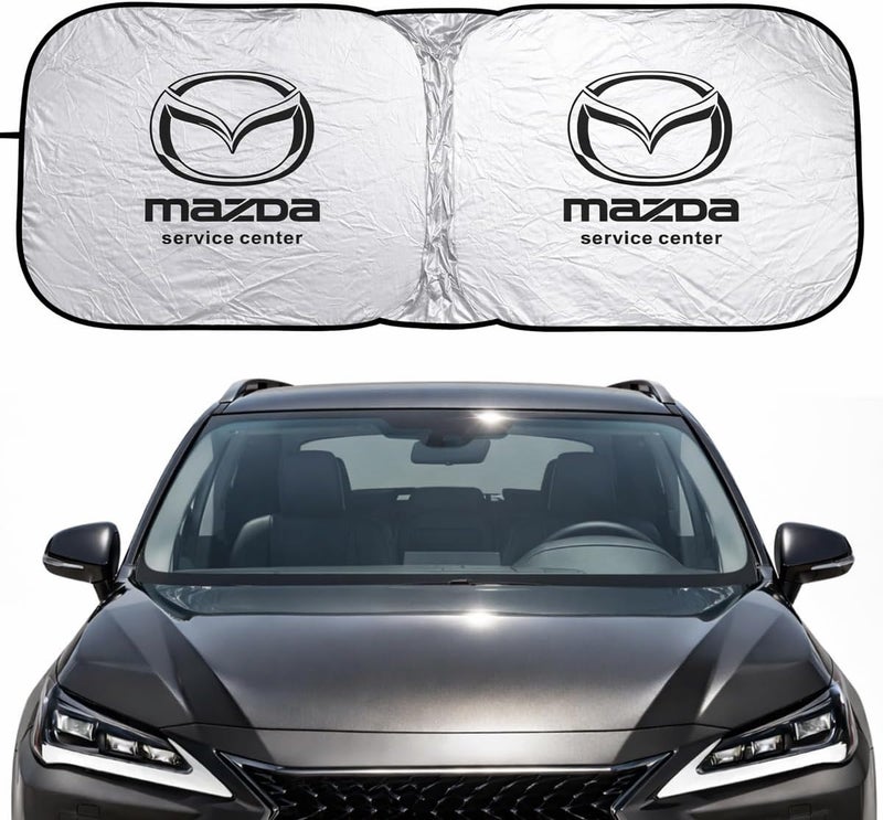 mazda Car Windshield Sunshade Foldable Front Glass Cover 150 × 75 cm Reflective Heat Insulation UV Protection Interior Cooling Shield for Sedan SUV - Image 1